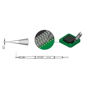 C210020 JBC Tools Soldering Conical Cartridge Tip 0.1mm